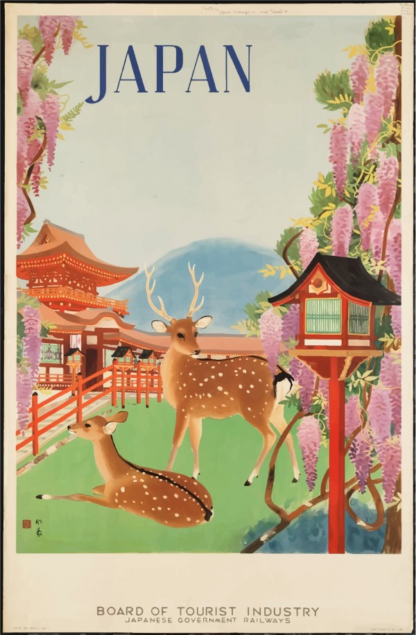 Vintage Travel Poster in 1930 for Japan  Print